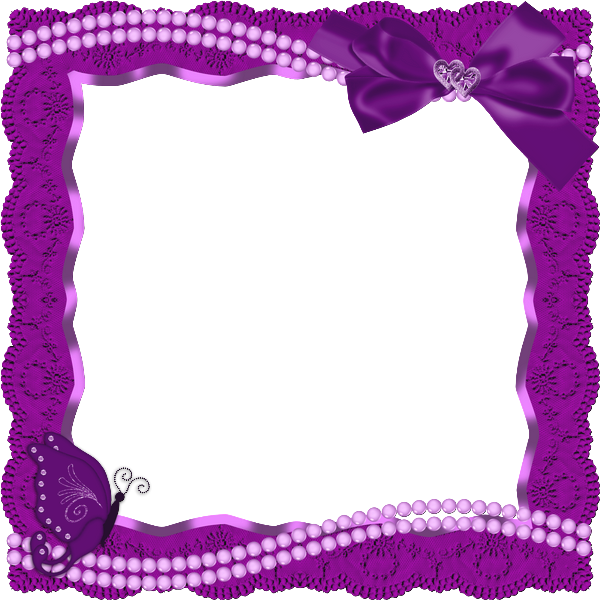 This png image - Transparent Frame with Butterfly Ribbon and Pearls, is available for free download