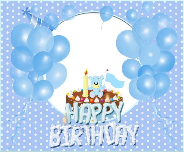 This png image - Transparent Happy Birthday Blue Frame, is available for free download