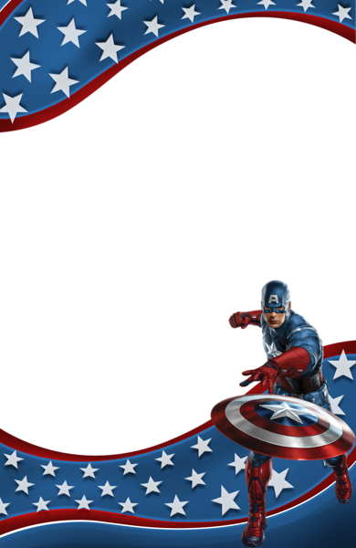 Transparent Kids Frame with Captain America | Gallery Yopriceville