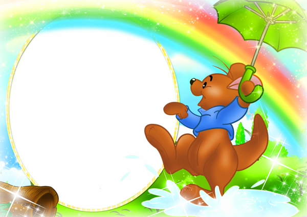 This png image - Transparent Kids PNG Frame with Kanga Winnie the Pooh, is available for free download