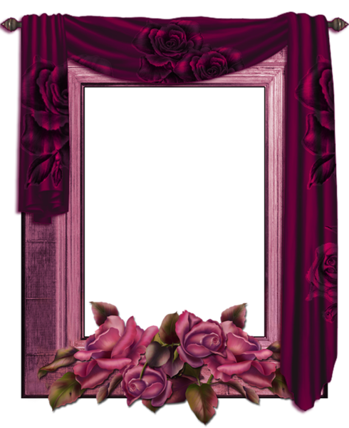 This png image - Transparent PNG Frame with Curtain and Roses, is available for free download