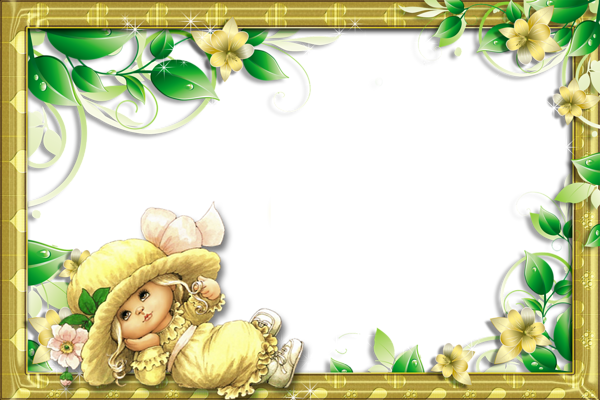 Transparent PNG Frame with Cute Girl | Gallery Yopriceville - High