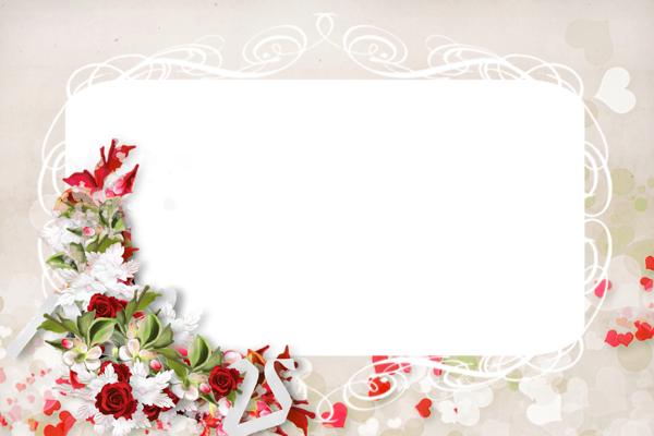 This png image - Transparent PNG Photo Frame with Flower and Roses, is available for free download