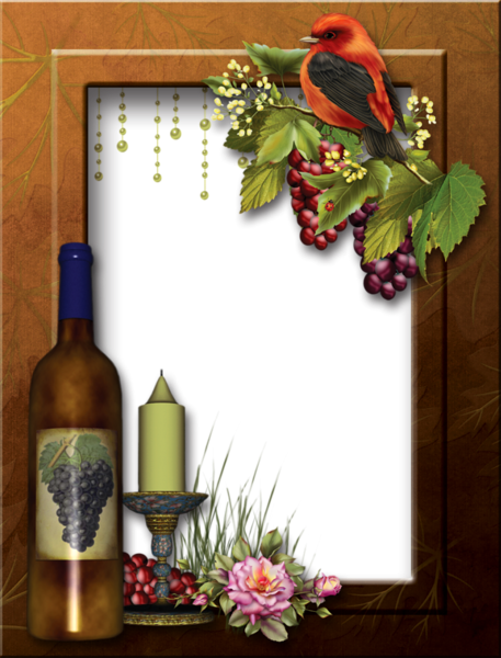 This png image - Transparent PNG Photo Frame with Wine, is available for free download