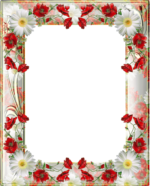 This png image - Transparent PNG Photo Frame with Yellow Poppies, is available for free download
