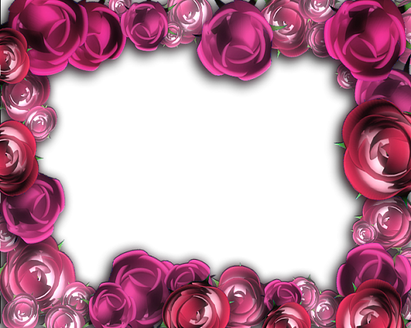 Transparent Pink Roses Frame | Gallery Yopriceville - High-Quality