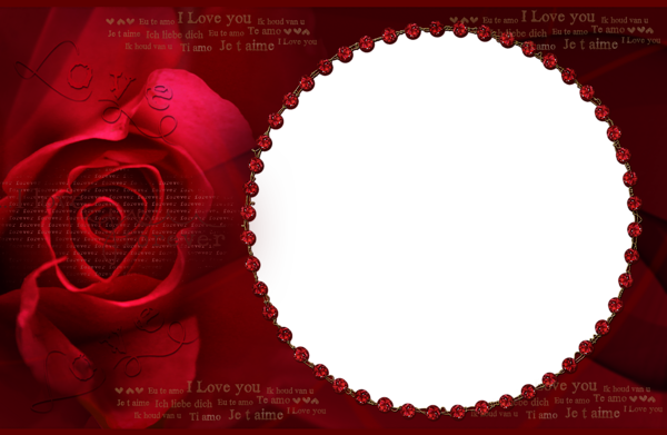 Transparent Red Rose Frame | Gallery Yopriceville - High-Quality Images