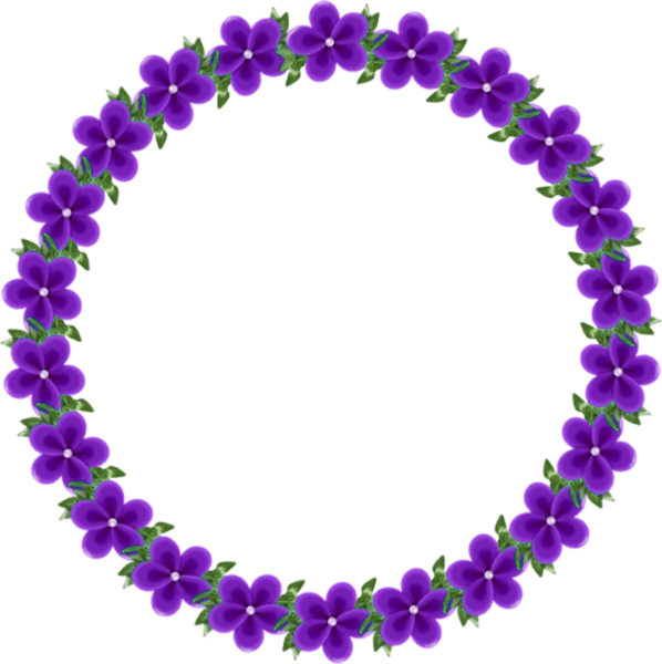 This png image - Transparent Round Frame with Violets, is available for free download
