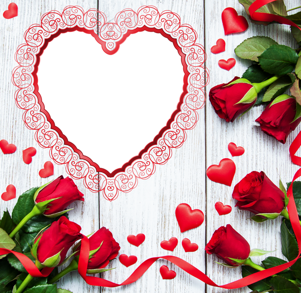 This png image - Transparent White Frame with Red Roses, is available for free download