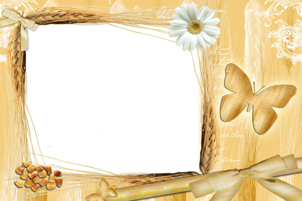 This png image - Transparent Yellow Frame with Daisy, is available for free download