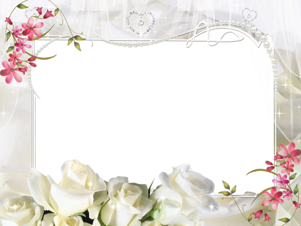 This png image - White Roses PNG Photo Frame, is available for free download