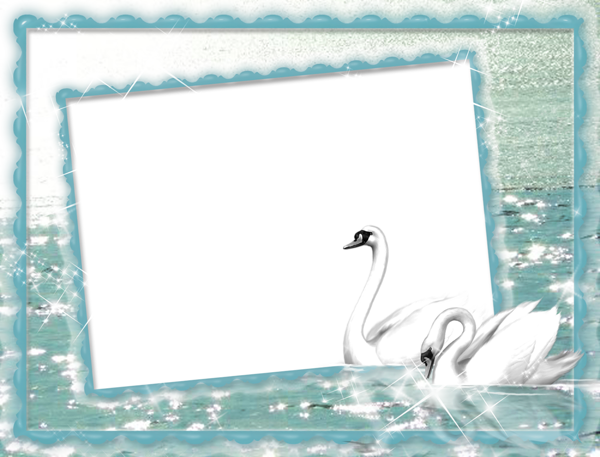 This png image - White Swan at Lake PNG Photo Frame, is available for free download