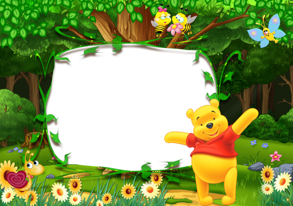 This png image - Winnie the Pooh Kids Transparent Photo Frame, is available for free download