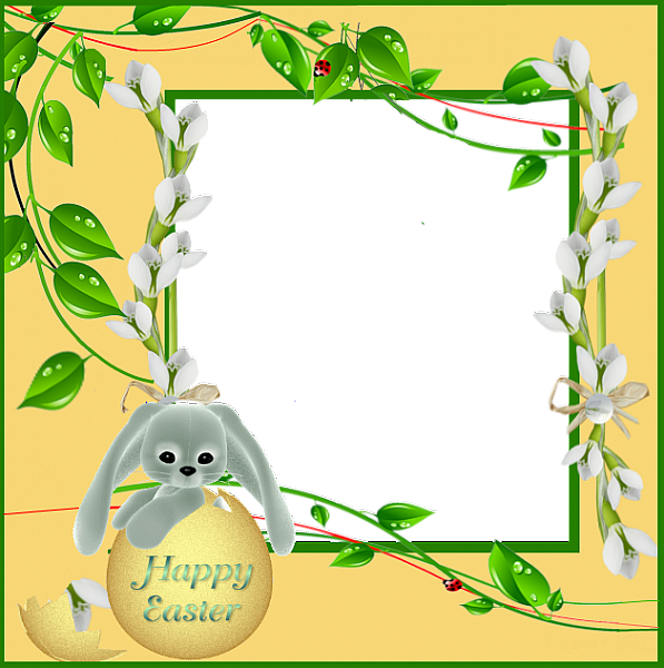 This png image - Yellow Easter Frame, is available for free download