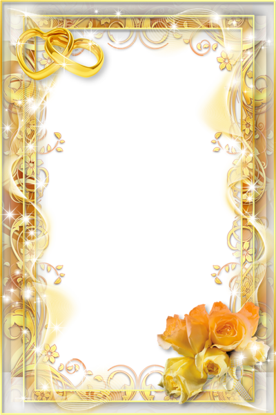 This png image - Yellow Wedding PNG Photo Frame, is available for free download