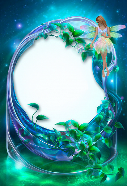 This png image - blue-green-flowers frame, is available for free download