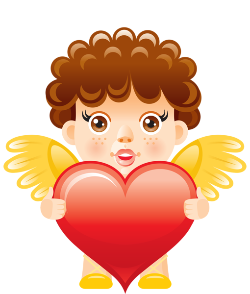 This png image - Angel with Heart Free PNG Clipart Picture, is available for free download