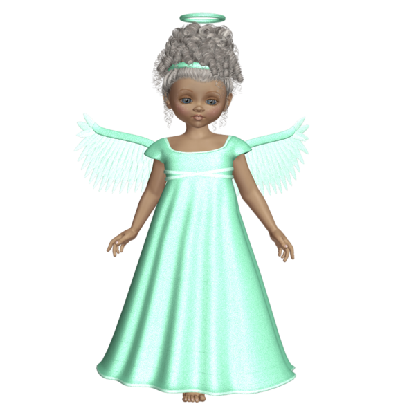 This png image - Cute 3D Angel with Green Dress PNG Picture, is available for free download