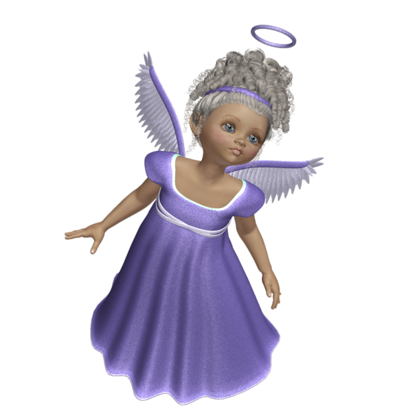 This png image - Cute 3D Angel with Purple Dress PNG Picture, is available for free download