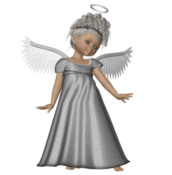 This png image - Cute 3D Angel with Silver Dress PNG Picture, is available for free download
