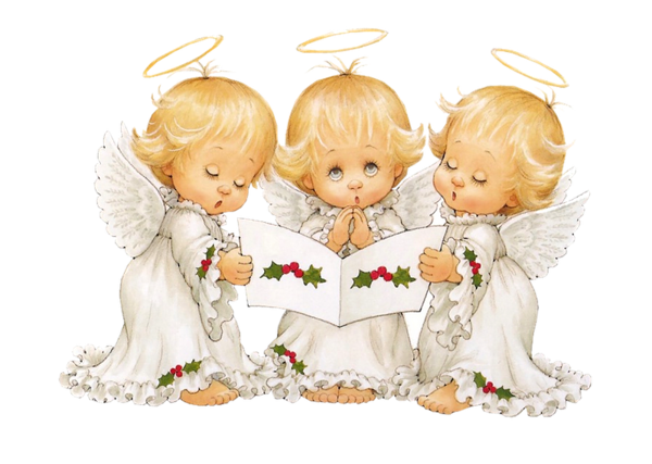 This png image - Cute Angels Carolers Christmas Free Clipart, is available for free download