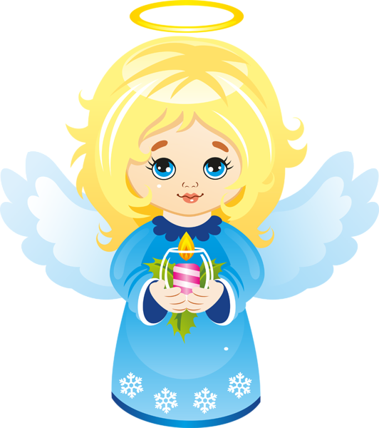 This png image - Cute Christmas Angel with Candle Clipart, is available for free download