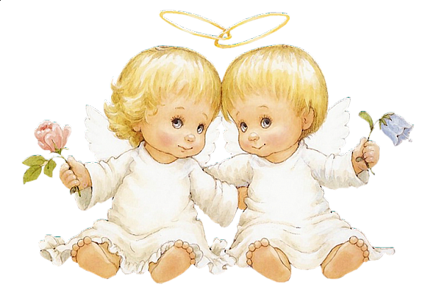 This png image - Two Baby Angels With Flowers Free Clipart, is available for free download