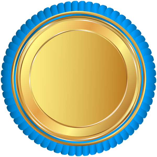 This png image - Gold Blue Seal Badge PNG Clip Art Image, is available for free download