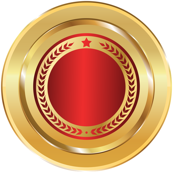 This png image - Gold Red Seal Badge PNG Transparent Clip Art Image, is available for free download