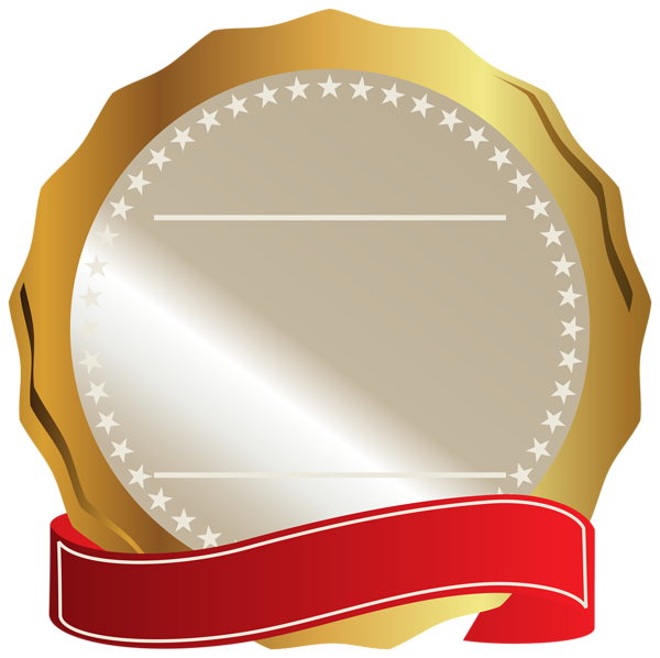 This png image - Gold Seal with Red Ribbon PNG Clipart Image, is available for free download