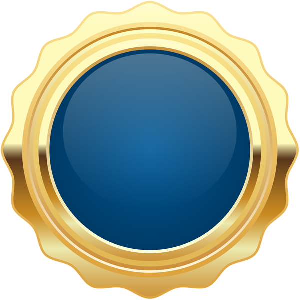 This png image - Seal Badge Blue Gold PNG Clip Art Image, is available for free download