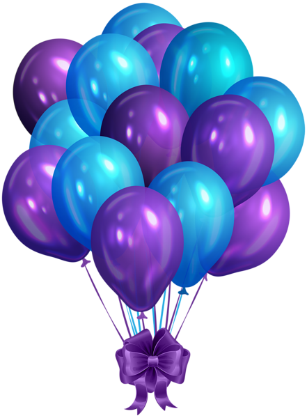 Blue Purple Bunch of Balloons Clip Art PNG Image | Gallery Yopriceville