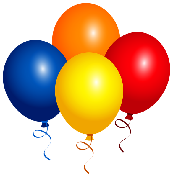Four Balloons PNG Clipart Image | Gallery Yopriceville - High-Quality