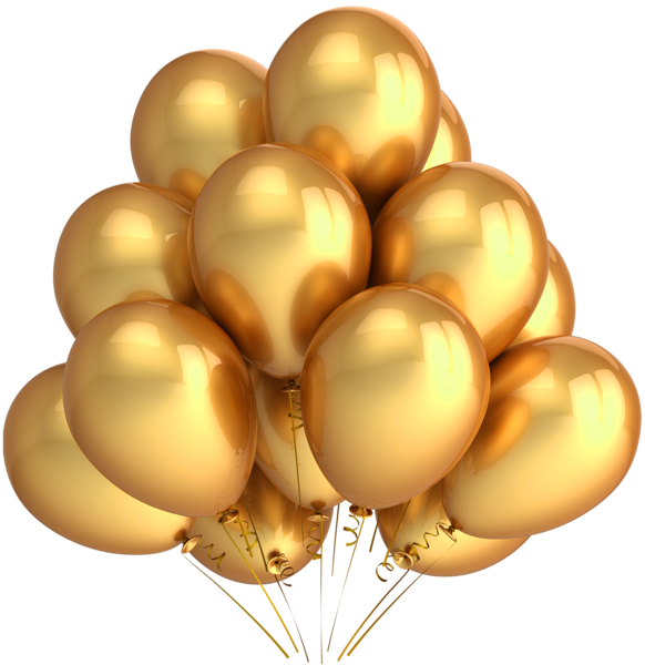 Transparent Gold Balloons Clipart | Gallery Yopriceville - High-Quality