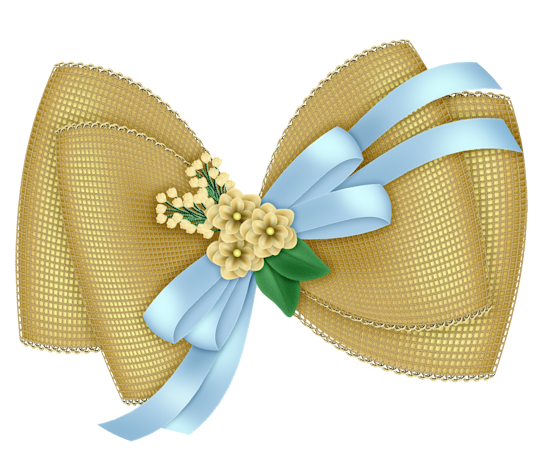 This png image - Beautiful Transparent Yellow Bow with Flowers Clipart, is available for free download