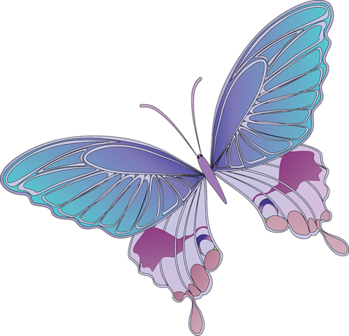 This png image - Cartoon Blue and Purple Butterfly Clipart, is available for free download