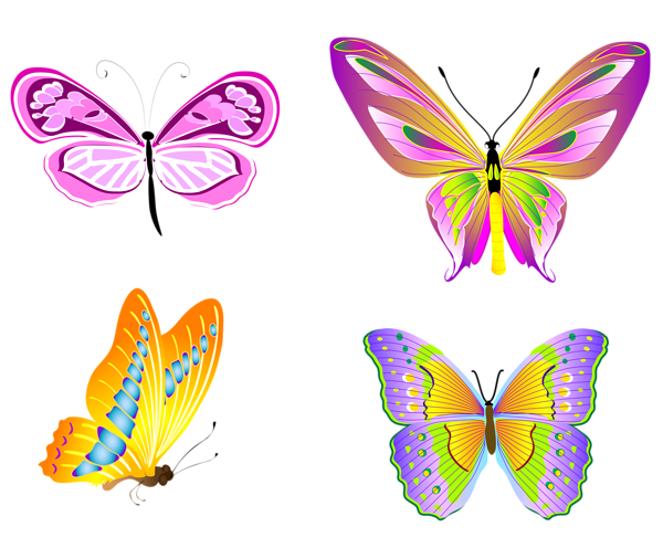 Free Download Blue And Pink Butterflies Png Image Png Image Iccpic Iccpic Com