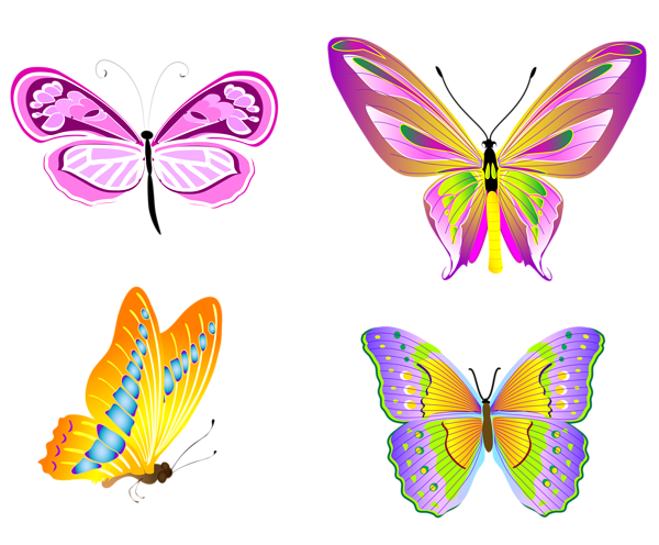 This png image - Transparent Butterflies Set PNG Clipart, is available for free download