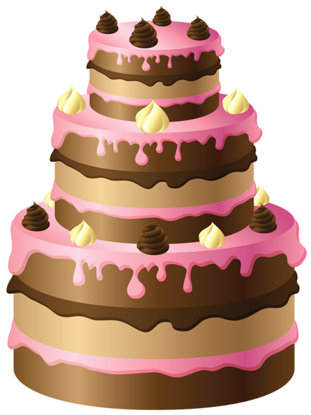 Large Chocolate Cake with Pink Cream PNG Clipart | Gallery Yopriceville - High-Quality Images