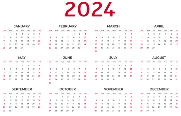 This png image - 2024 Calendar Transparent Clipart, is available for free download