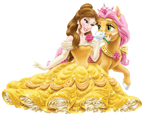 This png image - Disney Princess Belle with Cute Pony Transparent PNG Clip Art Image, is available for free download