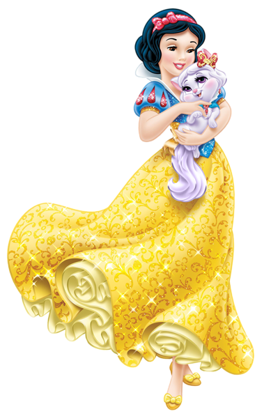 Disney Princess Snow White with Little Kitten Transparent PNG Clip Art Image