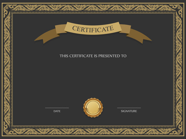 This png image - Black and Brown Certificate Template PNG Image, is available for free download