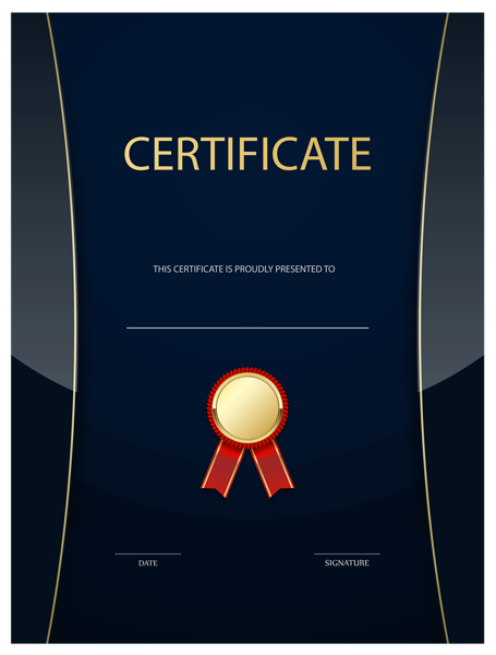 This png image - Dark Blue Certificate Template PNG Image, is available for free download