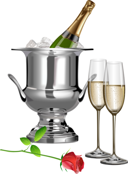 This png image - Champagne Champagne Flutes and Rose Transparent Clipart, is available for free download
