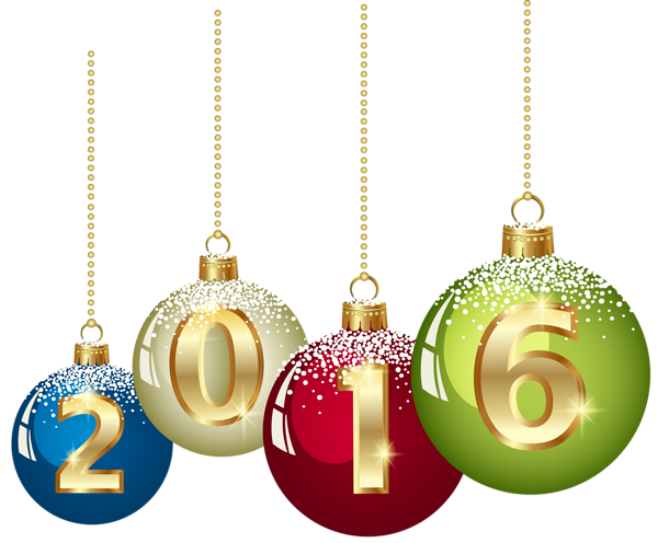 2016 Christmas Balls PNG Clipart Image