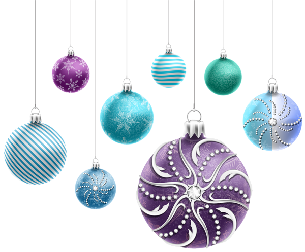 Beautiful Christmas Ornaments PNG Clipart Image