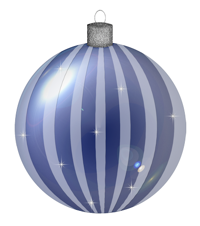 This png image - Blue Striped Christmas Ball Ornament PNG Clipart, is available for free download