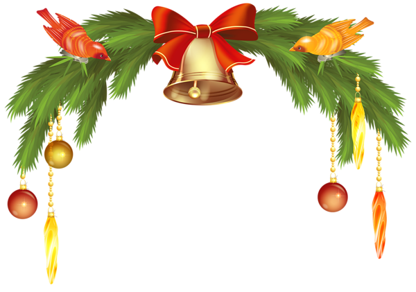 This png image - Christmas Bells with Pine Branch PNG Clip Art Image, is available for free download