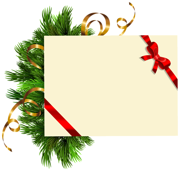 This png image - Christmas Blank with Pine Branches PNG Clipart Image, is available for free download